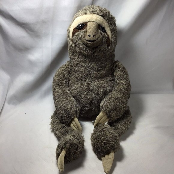 Sloth Plush Three Toed Clawed 18” Stuffed Animal Toy Realistic Brown Tan Hug Fun - Picture 4 of 9